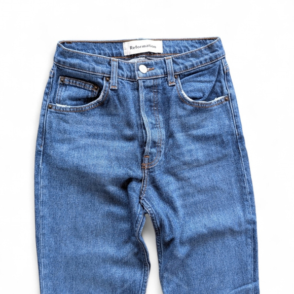 Reformation Serena Button Fly High Waist Skinny Jeans Women's Sz 24 Kasai Wash - Picture 7 of 14